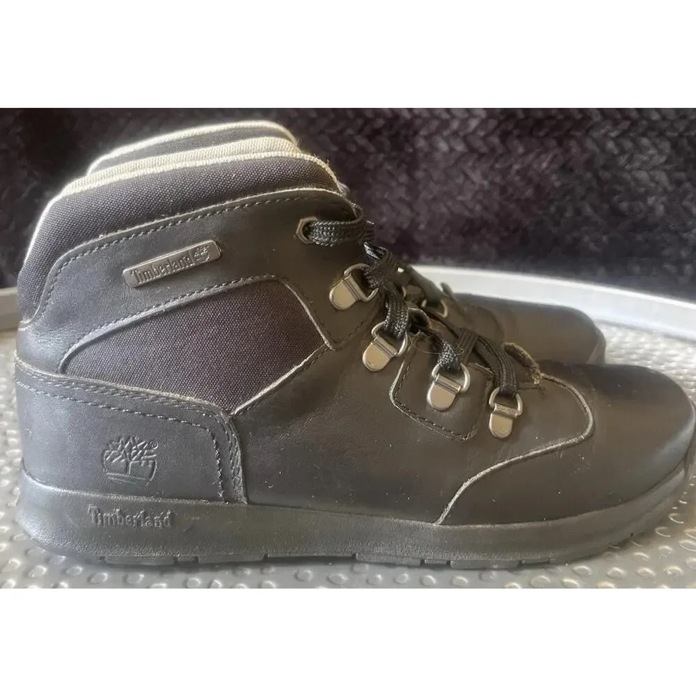 Men's Timberland Black Leather Lace Up Boots Size 6.5